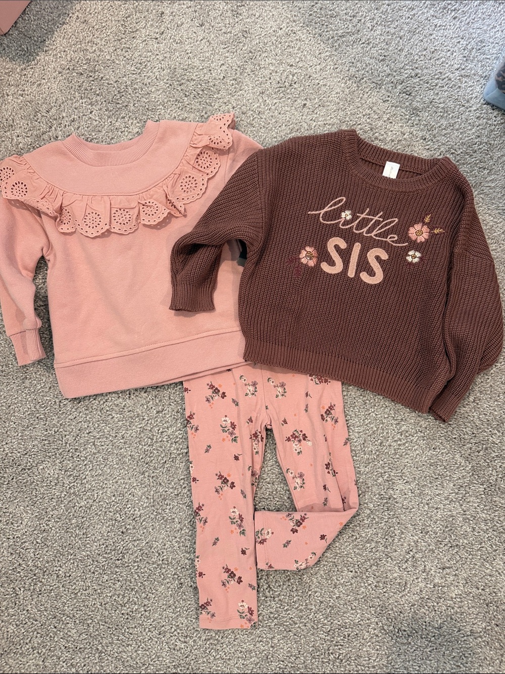 Modern Moments Little Sis Mauve Brown Knit Sweater for Kids